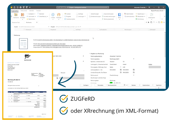 Abrechnungen im E-Rechnungsformat erstellen