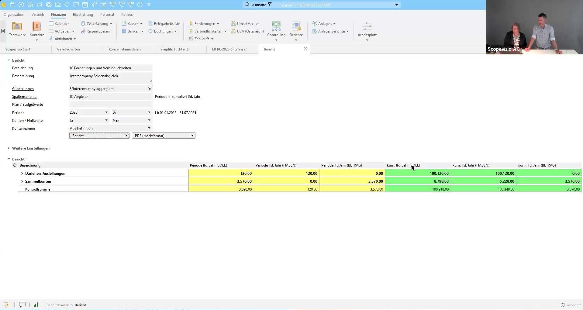 Webinar Konzernfunktionen Screenshot